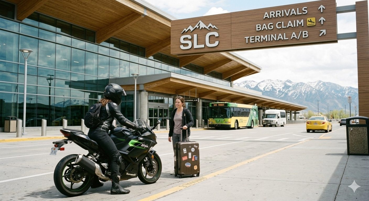 Harley-Davidson Fat Bob at SLC Airport pickup